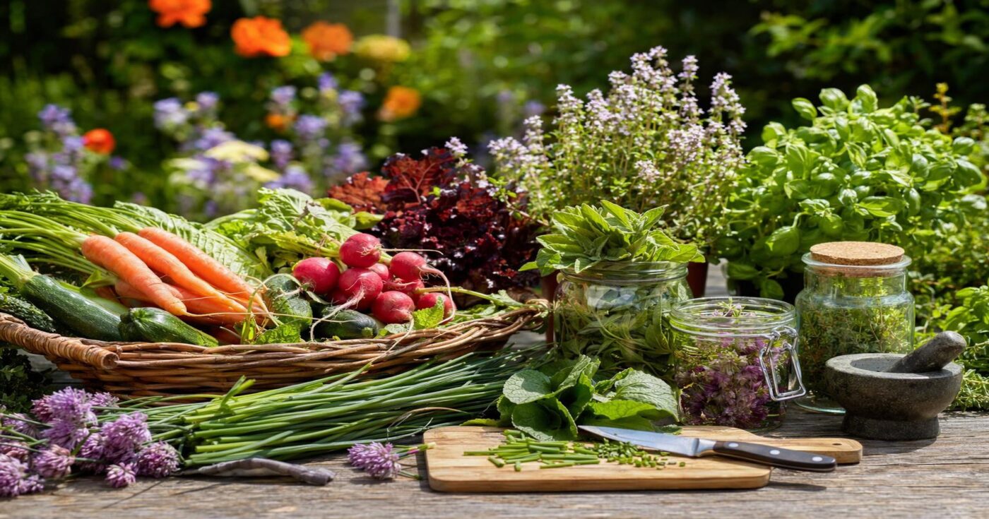 Gartenrezepte: Kräuter, Gemüse und Blüten aus dem eigenen Garten verarbeiten